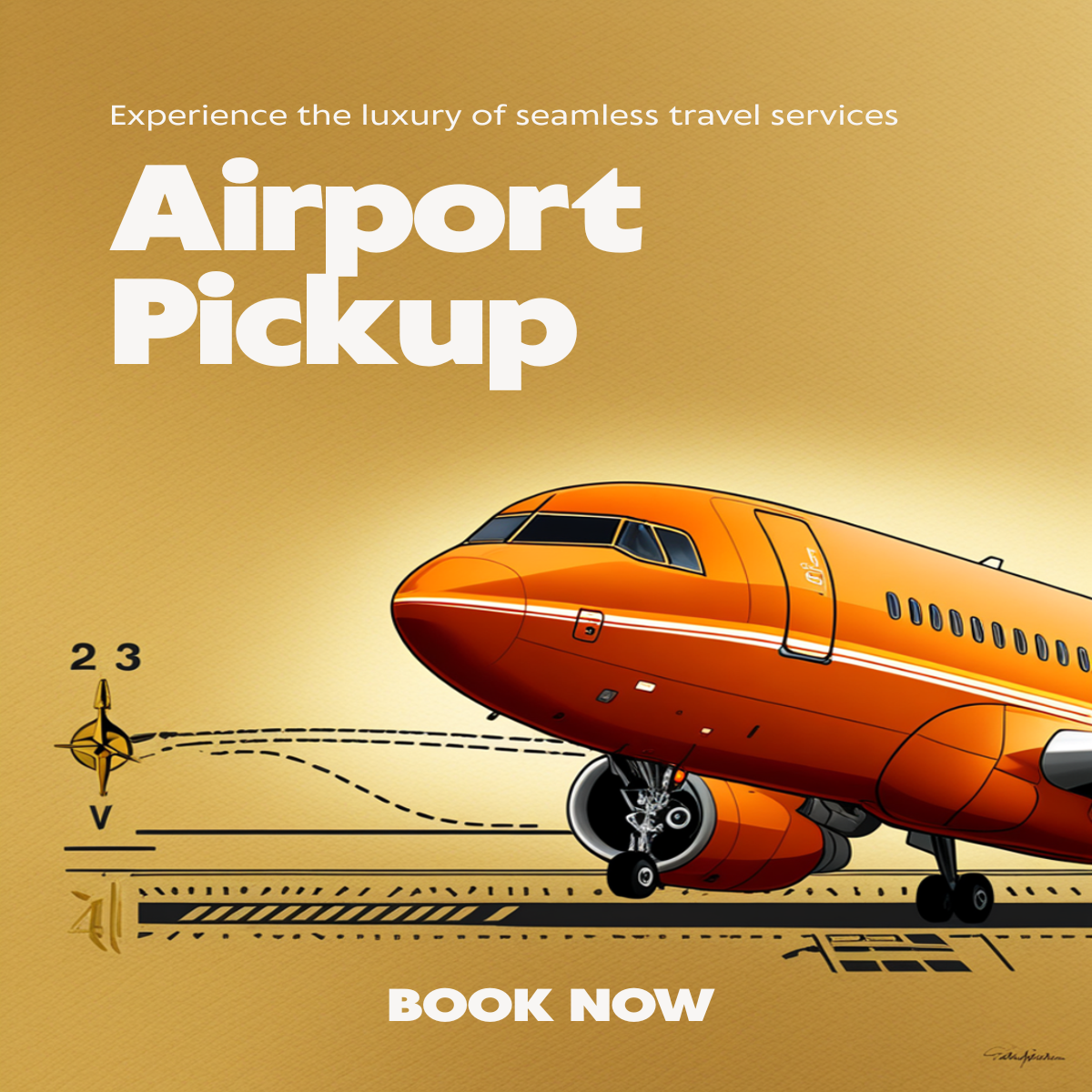 Editorial illustration of a commercial airliner with airport code chips and runway markings